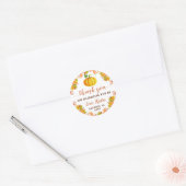 Waterverf herfst Floral Pumpkin Herfst Dank u wel Ronde Sticker (Envelop)