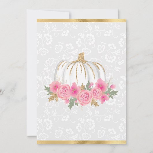 Waterverf Herfst Floral Pumpkin Sweet Sixteen Kaart (Achterkant)