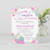 Waterverf Herfst Floral Pumpkins Baby shower Kaart (Staand voorkant)