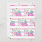 Waterverf Herfst Floral Pumpkins Baby shower Kaart (Achterkant)