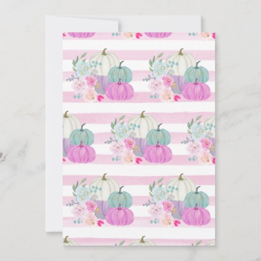 Waterverf Herfst Floral Pumpkins Baby shower Kaart (Achterkant)