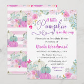 Waterverf Herfst Floral Pumpkins Baby shower Kaart (Voorkant / Achterkant)