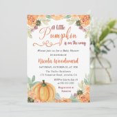 Waterverf Herfst Floral Pumpkins Baby shower Kaart (Staand voorkant)