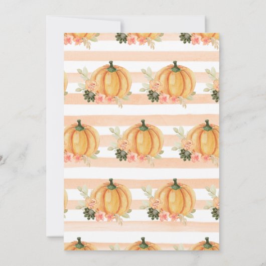 Waterverf Herfst Floral Pumpkins Sweet Sixteen Kaart (Achterkant)