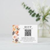 Waterverf herfst Floral QR RSVP Terracotta Informatiekaartje (Staand voorkant)