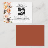 Waterverf herfst Floral QR RSVP Terracotta Informatiekaartje (Voorkant / Achterkant)