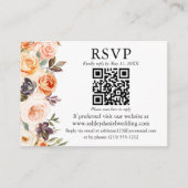 Waterverf herfst Floral QR RSVP Terracotta Informatiekaartje (Voorkant)