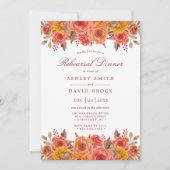 Waterverf Herfst Floral Rustic Rehearsal Dinner Kaart (Voorkant)