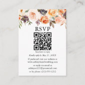 Waterverf herfst Floral Sage Green QR RSVP Informatiekaartje (Voorkant)