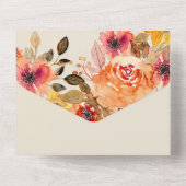 Waterverf Herfst Floral Wedding All In One Uitnodiging (Achterkant)