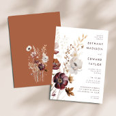 Waterverf Herfst Floral Wedding Kaart