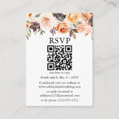 Waterverf herfst Floral Wedding QR RSVP Informatiekaartje (Voorkant)