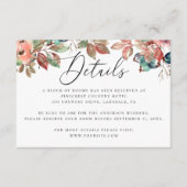 Waterverf herfst florale blauwbes bruiloft informatiekaartje (Voorkant)