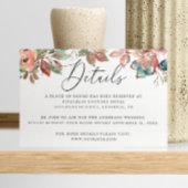 Waterverf herfst florale blauwbes bruiloft informatiekaartje