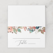 Waterverf herfst florale tuinbruiloft. Blauwbes Plaatskaartje (Buitenkant ongevouwen)