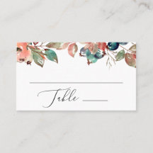 Waterverf herfst florale tuinbruiloft. Blauwbes