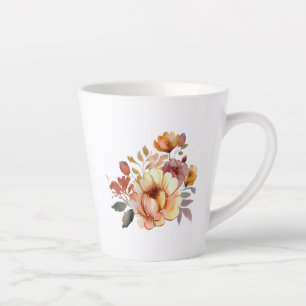 Waterverf Herfst Flowers Clipart-77628 Latte Mok
