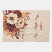 Waterverf Herfst Flowers-Cream en Red- Theedoek (Horizontaal)
