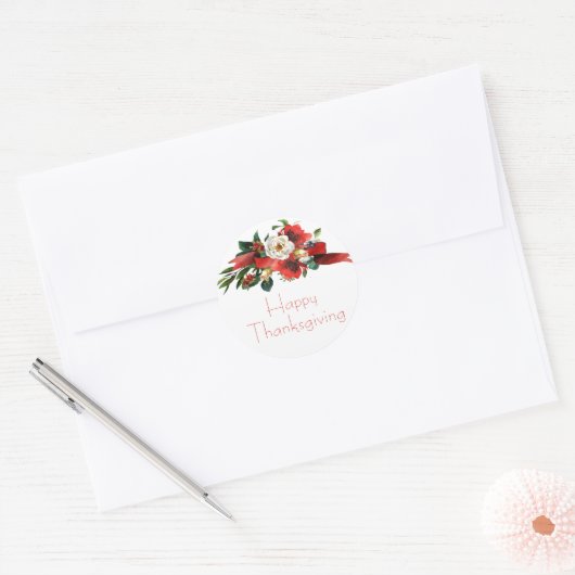 Waterverf Herfst Flowers Ronde Sticker (Envelop)