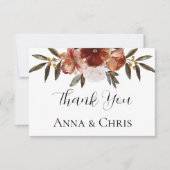 WATERVERF HERFST FLOWERS WEDING BEDANKKAART (Voorkant)