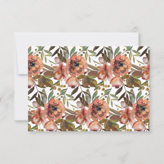 WATERVERF HERFST FLOWERS WEDING BEDANKKAART (Achterkant)