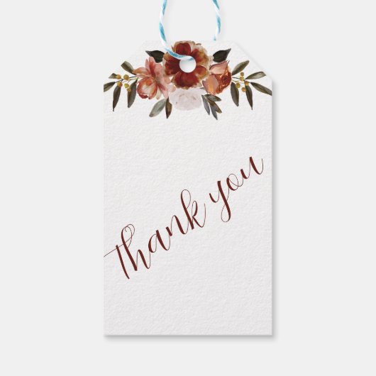 WATERVERF HERFST FLOWERS WEDING CADEAULABEL (Achterkant)