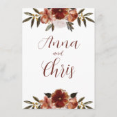 WATERVERF HERFST FLOWERS WEDING MENU (Achterkant)