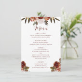 WATERVERF HERFST FLOWERS WEDING MENU (Staand voorkant)