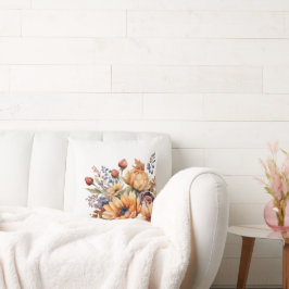 Waterverf Herfst FlowersWit-Sierkussen Kussen