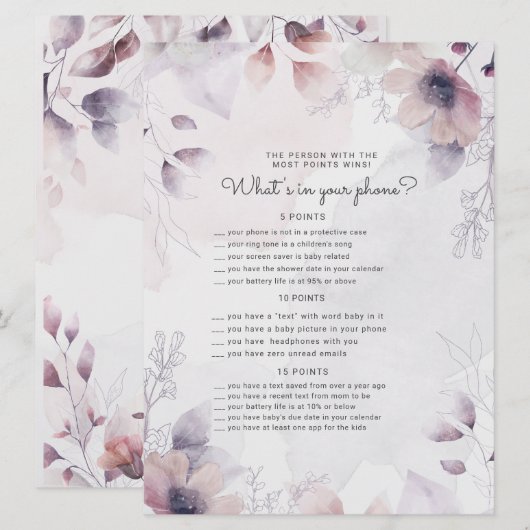 waterverf herfst foliag Baby shower (Voorkant / Achterkant)