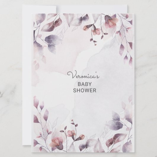 waterverf herfst foliag Baby shower (Achterkant)