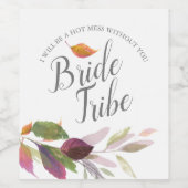 Waterverf Herfst Foliage Bridesmaid Voorstel Etike Wijn Etiket (Enkel label)