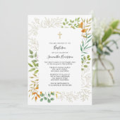 Waterverf Herfst Foliage Geslacht Neutrale Baptism Kaart (Staand voorkant)