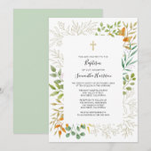 Waterverf Herfst Foliage Geslacht Neutrale Baptism Kaart (Voorkant / Achterkant)