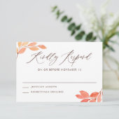 Waterverf Herfst Foliage Wedding RSVP Informatiekaartje (Staand voorkant)