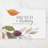 Waterverf Herfst Foliage Wedding Sparkling Wijnetiket (Enkel label)