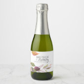 Waterverf Herfst Foliage Wedding Sparkling Wijnetiket (Voorkant)
