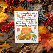 Waterverf Herfst Football Pumpkin Latte Poem Briefkaart