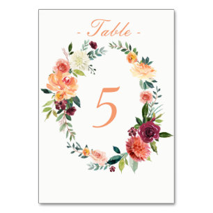 Waterverf Herfst Garden Table Number Card Kaart