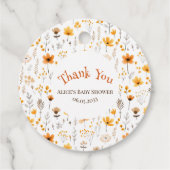 Waterverf herfst geel Wildflower Baby Sticker Bedankjes Labels (Achterkant)