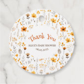 Waterverf herfst geel Wildflower Baby Sticker Bedankjes Labels (Voorkant)