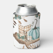 Waterverf herfst: gekleurd pompoenpatroon blikjeskoeler (Blikje Voorkant)