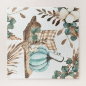 Waterverf herfst: gekleurd pompoenpatroon legpuzzel (Horizontaal)