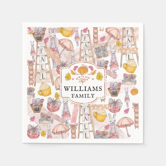 Waterverf Herfst Gepersonaliseerde Hand geschilder Servet (Voorkant)