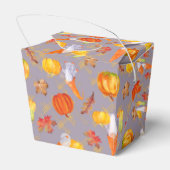 Waterverf Herfst gnomen, pompoenen en bladeren Bedankdoosjes (Achterkant)