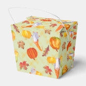 Waterverf Herfst gnomen, pompoenen en bladeren Bedankdoosjes (Achterkant)