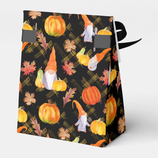 Waterverf Herfst gnomen, pompoenen en bladeren Bedankdoosjes (Achterkant)