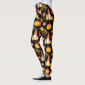Waterverf Herfst gnomen, pompoenen en bladeren Leggings (Links)