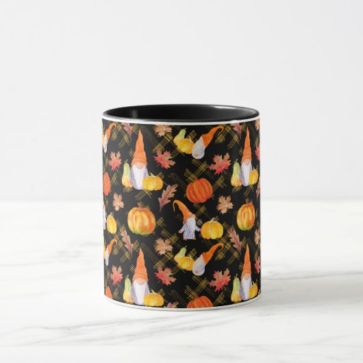 Waterverf Herfst gnomen, pompoenen en bladeren Mok (Midden)