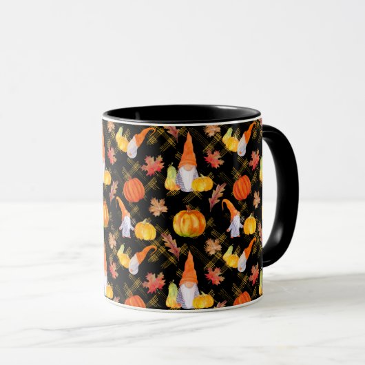 Waterverf Herfst gnomen, pompoenen en bladeren Mok (Voorkant rechts)